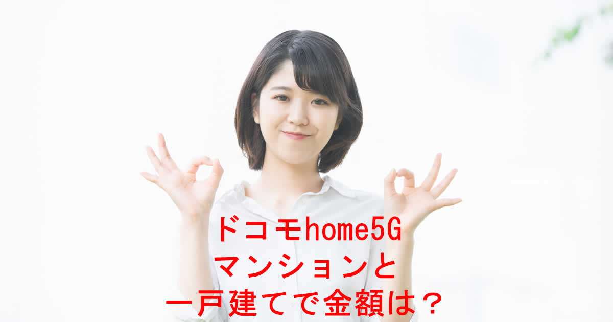 マンション一戸建て金額ドコモhome5G